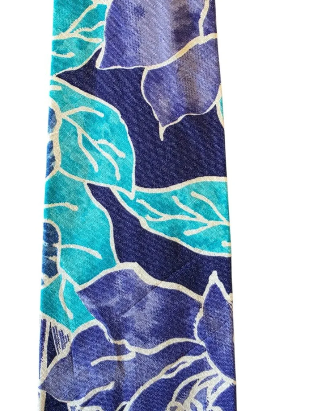 John Weitz Tropical Floral Cotton Tie Hawaiian Beach Wedding Resort Necktie - Picture 9 of 11